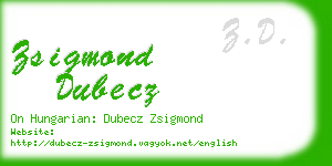zsigmond dubecz business card
